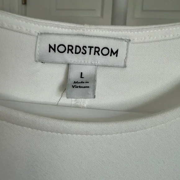 NWOT Nordstrom White Tie Waist Midi Dress Size Large - Picture 8 of 9